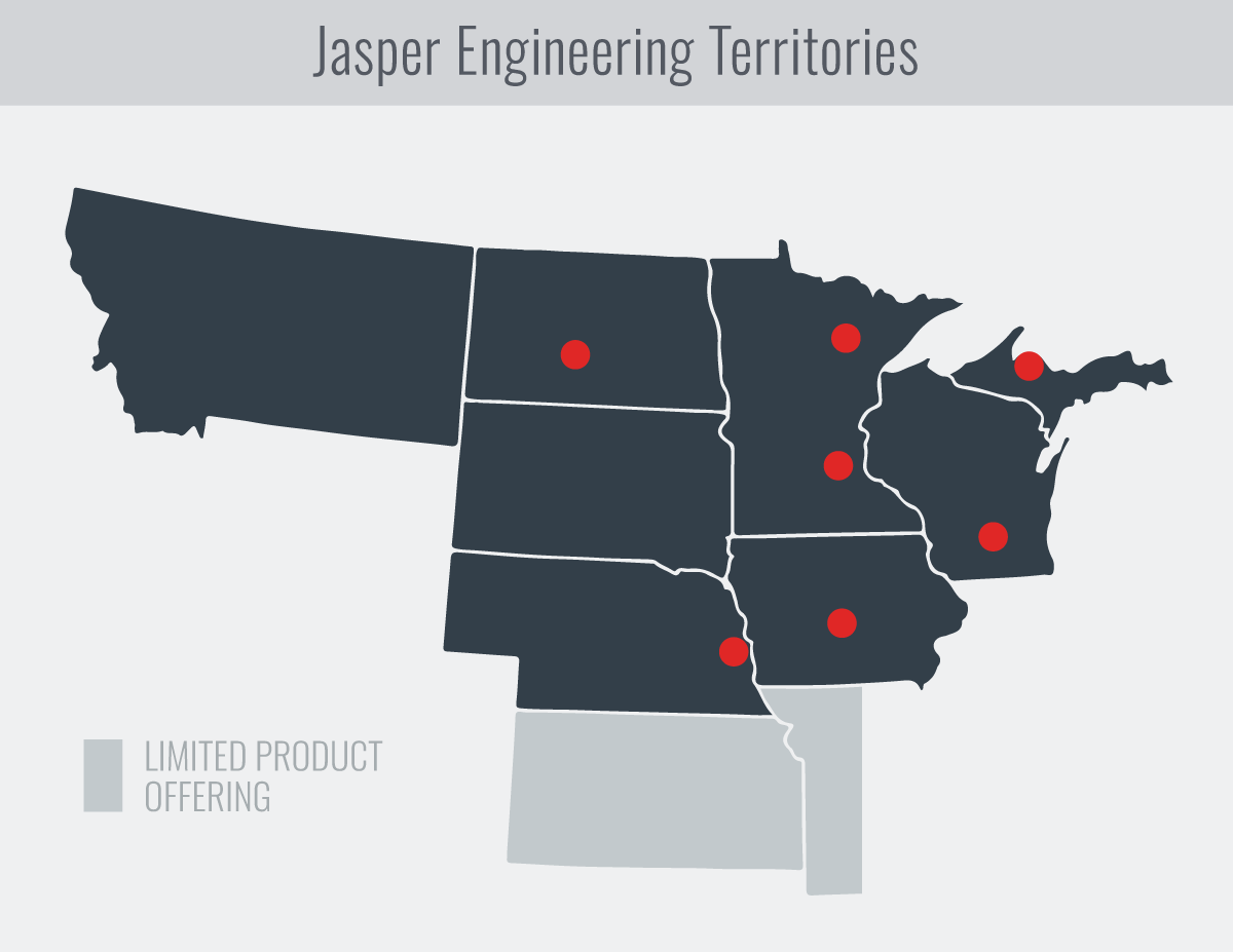 Jasper Engineering Territory Map